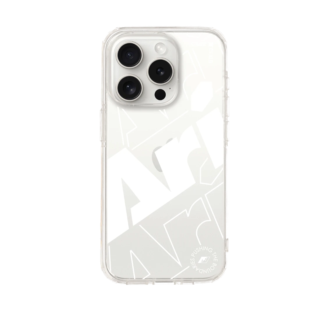 เคสใส iphone 15 pro ari โลโก้มาเนียสีขาว แนวสตรีท